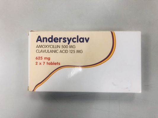 Amoxicilina y ácido clavulánico tabletas de potasio 500 mg + 125 mg BP