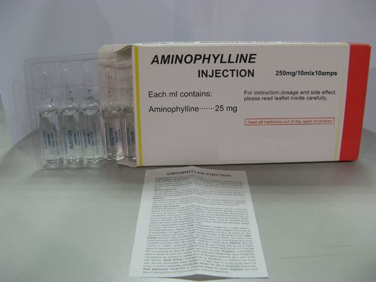 Aminofilina para inyección 250 mg / 10 ml Broncodilatadores BP / USP