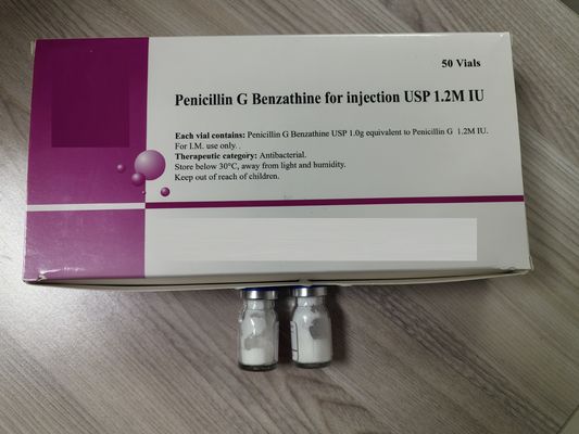 Benzatina Benzilpenicilina para inyección 1.2M 2.4M Medicamentos antibióticos 50VIALES / CAJETA