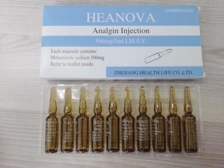 Metamizol de sodio para inyección 500 mg / 5 ml Medicamentos analgésicos