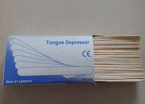 CE / ISO Depresor de lengua de madera Productos médicos desechables Estériles