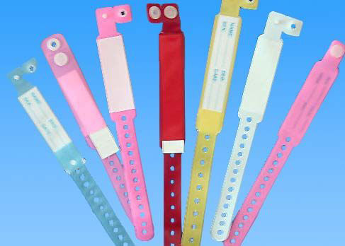 Brazalete de identificación del paciente de PVC desechable para adultos / niños