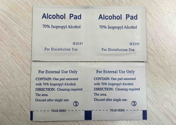 Uso Médico Pads de alcohol estéril saturados con 70% de alcohol isopropílico