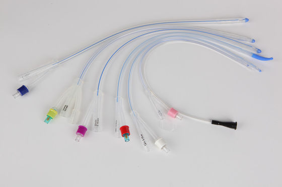 Suministros de tuberías médicas estándar de 2 / 3 vías de catéter de globo de silicona Foley