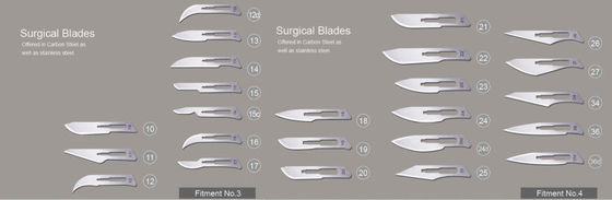 Cuchillo de bisturí quirúrgico de carbono / acero inoxidable / equipo quirúrgico médico