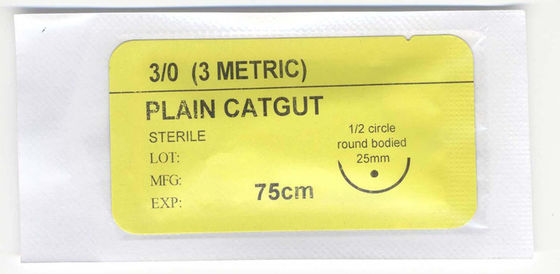 Equipo médico quirúrgico Sutión quirúrgica no absorbible estéril cromática o simple de catgut