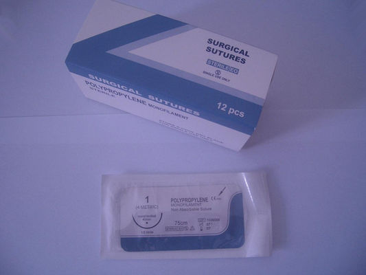 Aguja de sutura quirúrgica de polipropileno de nylon de monofilamento no absorbible de 75 cm
