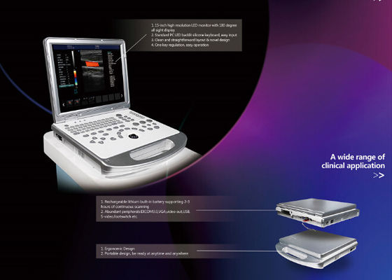Ultrasonido portátil con Doppler de color CE / ISO con impresora / UPS / sondas